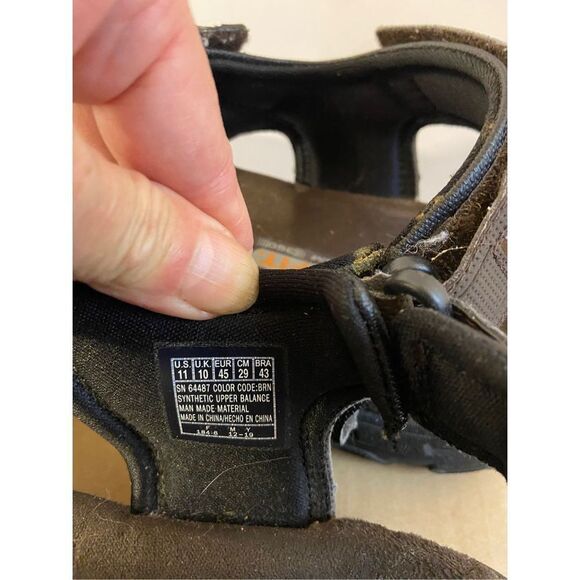 Skechers sandals men’s 11 memory foam relaxed fit brown sn# 64487 - Picture 3 of 5